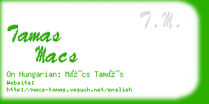 tamas macs business card